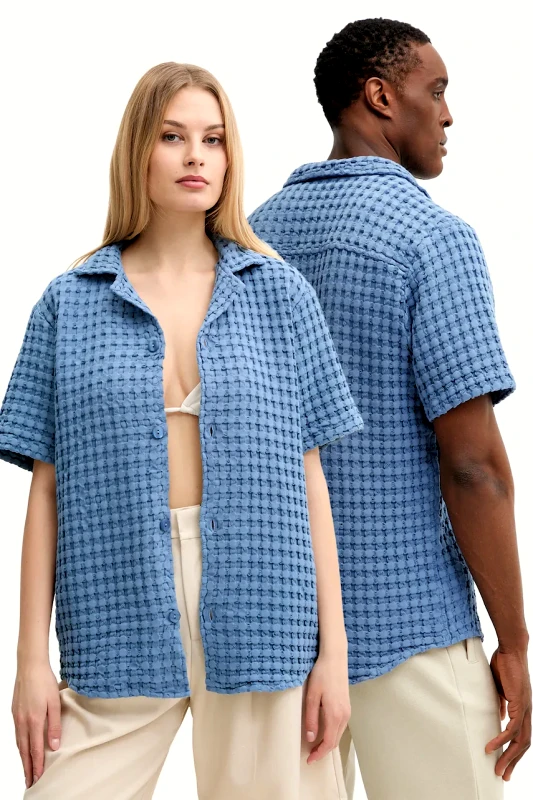 OAS Βαμβακερό πουκάμισο OAS ανδρικό, χρώμα: μπλε