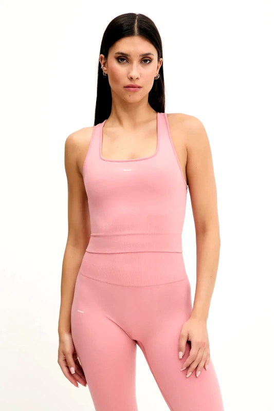 PANGAIA Top Pangaia Plant-Stretch Ribbed Tank Top χρώμα: ροζ, 10002425