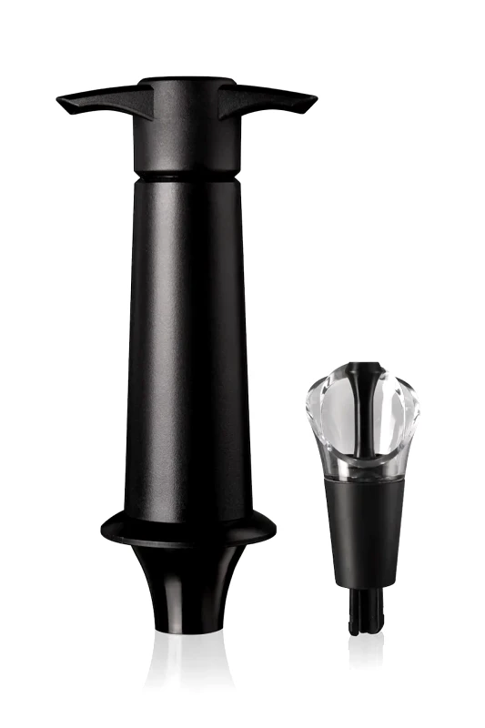 Vacu Vin Αντλία κενού κρασιού με ακροφύσιο και πώμα Vacu Vin Wine Server & Saver 7,3 x 4,5 x 13,4 cm χρώμα: μαύρο