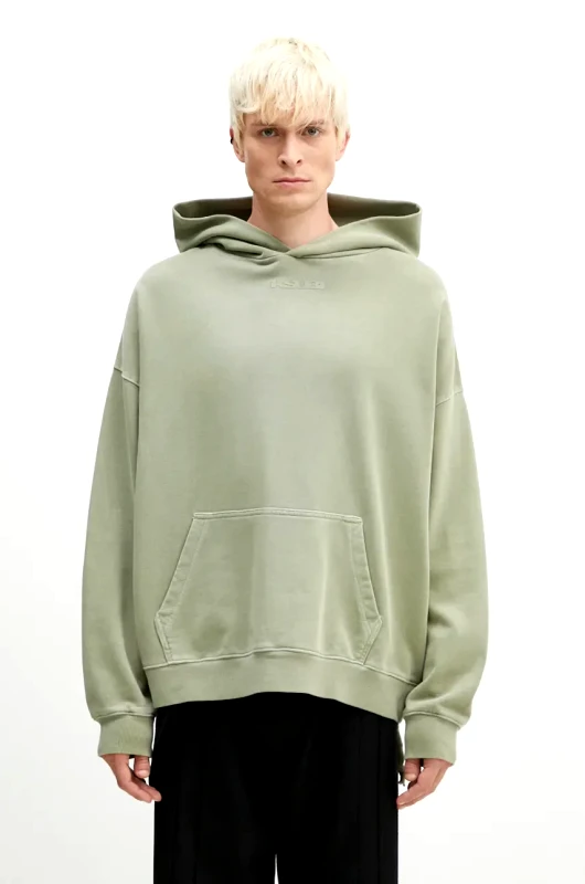 KSUBI Βαμβακερή μπλούζα KSUBI Sott Ekcess χρώμα: πράσινο, με κουκούλα, MFA24FL003