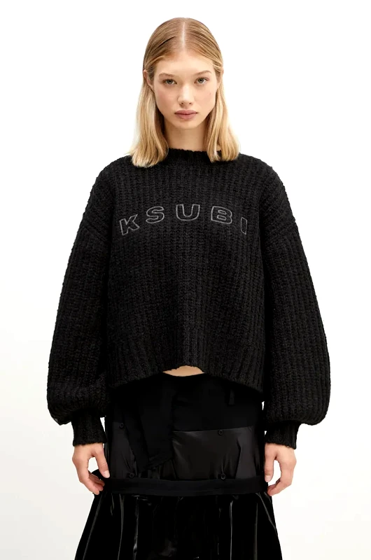KSUBI Μάλλινο πουλόβερ KSUBI Bookie Knit γυναικείο, χρώμα: μαύρο, WFA24KW003