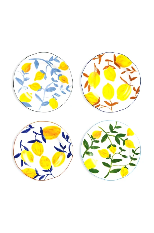 &k amsterdam Σετ πιάτων &k amsterdam Plate Lemon Twig 20 cm 4-pack