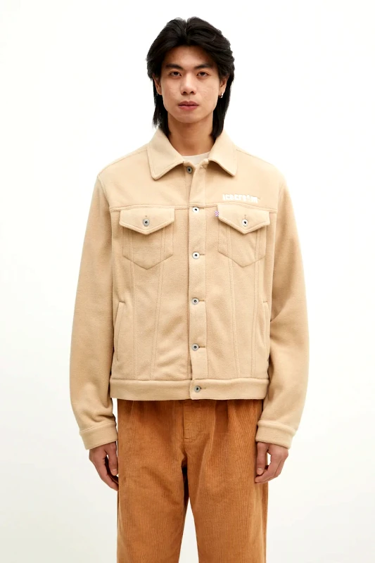 Icecream Μπλούζα ICECREAM Fleece Trucker χρώμα: μπεζ, IC24406