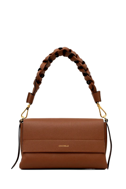 Coccinelle Δερμάτινη τσάντα Coccinelle BOHEME GRANA DOUBLE