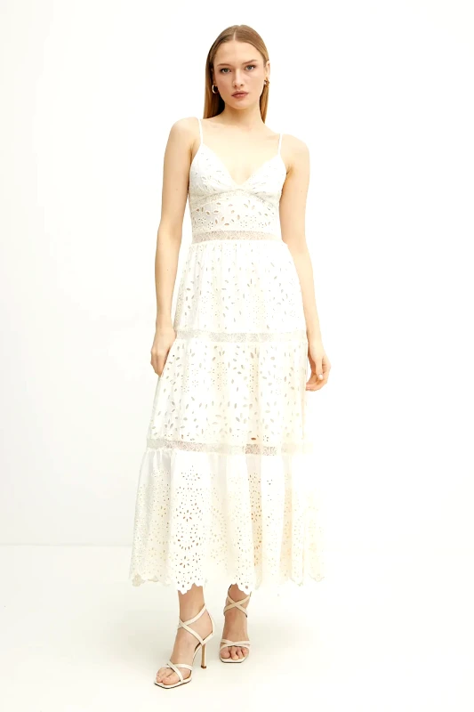 ERMANNO Firenze Βαμβακερό φόρεμα Ermanno Firenze χρώμα: άσπρο, 56TQ001EN3