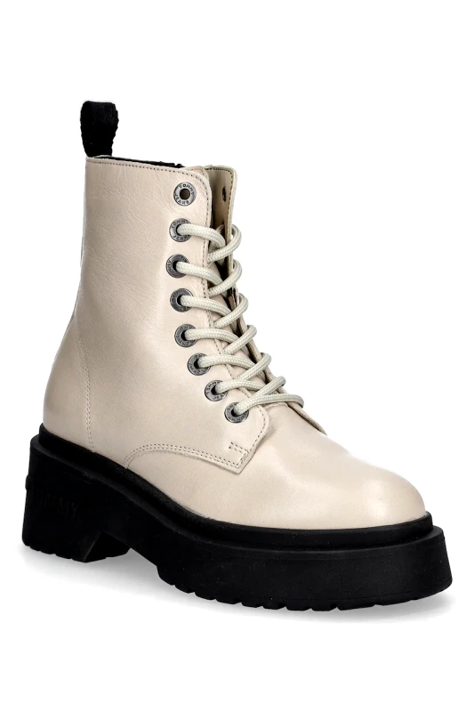 Tommy Jeans Δερμάτινα workers Tommy Jeans TJW CHUNKY SHINY LEATHER BOOT