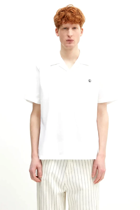 Ambush Βαμβακερό μπλουζάκι πόλο AMBUSH Polo Shirt ανδρικό, χρώμα: άσπρο, 12115323