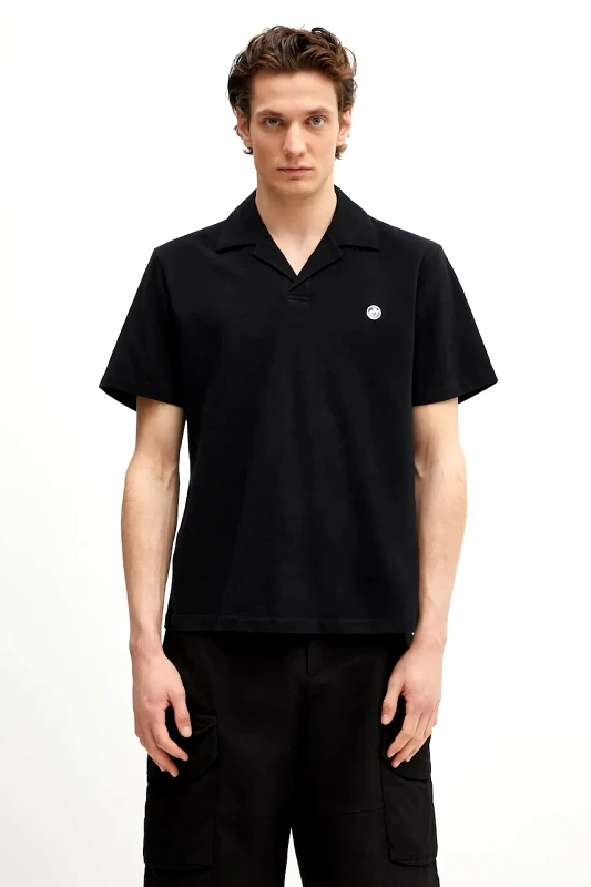 Ambush Βαμβακερό μπλουζάκι πόλο AMBUSH Polo Shirt ανδρικό, χρώμα: μαύρο, 12115323