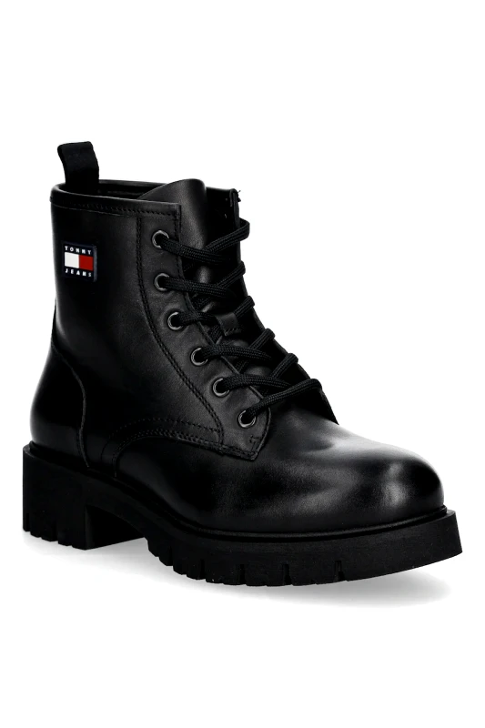 Tommy Jeans Δερμάτινες μπότες Tommy Jeans TJW LACE UP LEATHER BOOT