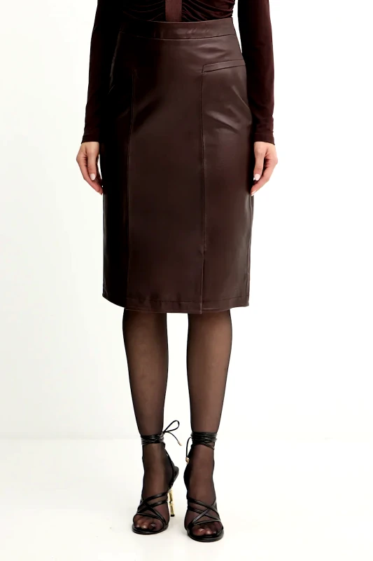 Herve Leger Δερμάτινη φούστα Herve Leger Estella