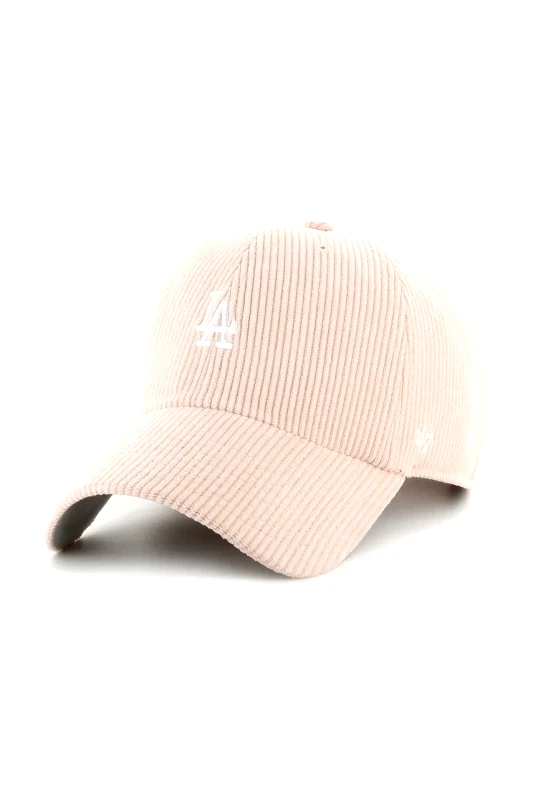 47 brand Κοτλέ καπέλο μπέιζμπολ 47 brand MLB Los Angeles Dodgers χρώμα: ροζ, B-THCBR12EWS-PK
