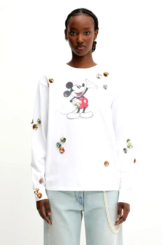 coperni Βαμβακερή μπλούζα με μακριά μανίκια Coperni x Disney Mickey Long-Sleeved