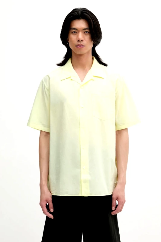 Norse Projects Πουκάμισο Norse Projects Carsten Cotton Tencel Shirt χρώμα: κίτρινο, N40.0579.3043