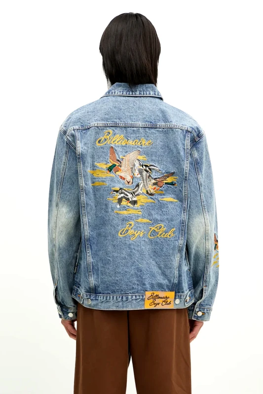 Billionaire Boys Club Τζιν μπουφάν Billionaire Boys Club Duck Embroidered Denim Jacket ανδρικό, χρώμα: μπλε, B24410