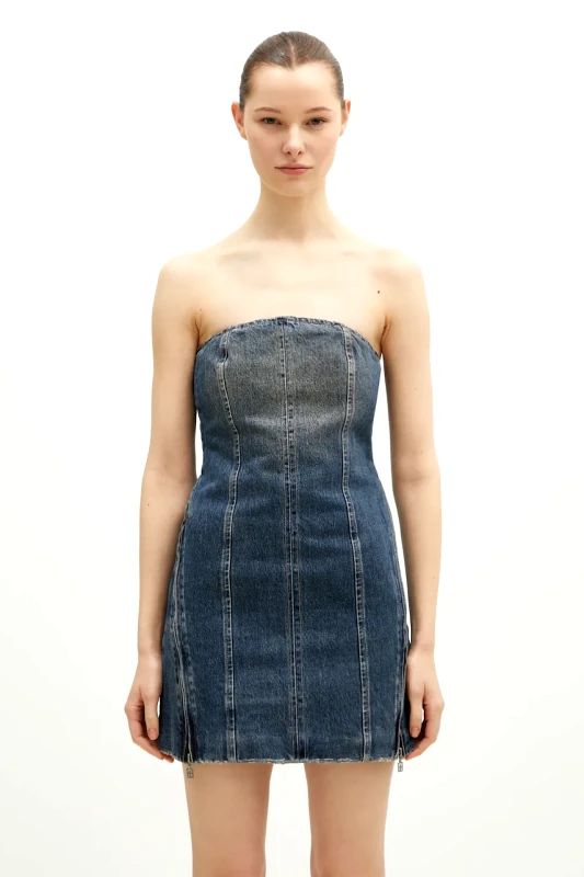 KSUBI Φόρεμα τζιν KSUBI Avenue Dress Sandstorm χρώμα: ναυτικό μπλε, WPS25DR006