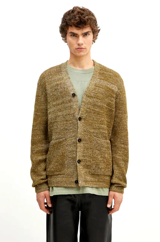 Norse Projects Μάλλινη ζακέτα Norse Projects Loki Wool Cotton Rib Cardigan χρώμα: πράσινο, N45.0618.8096