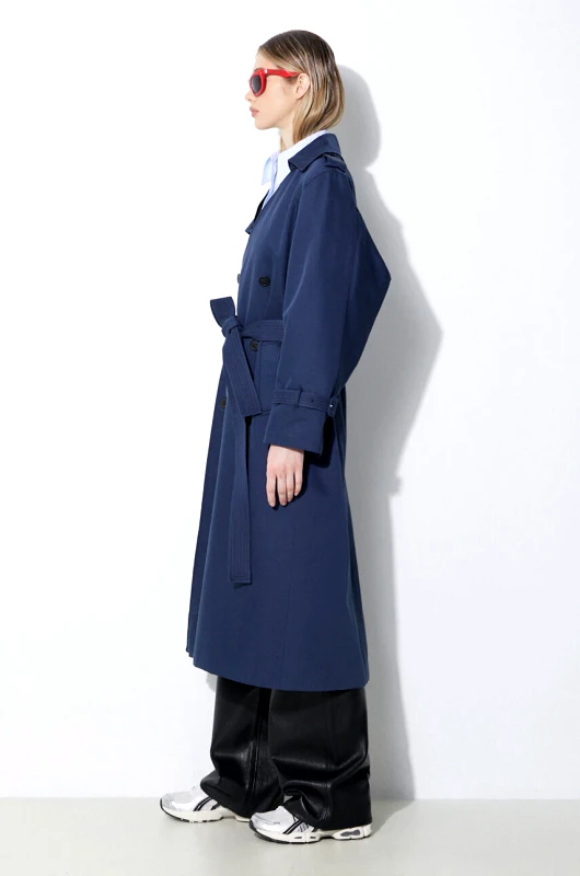 Kenzo Καμπαρντίνα Kenzo Solid Elongated Kimono Trench χρώμα: ναυτικό μπλε, FE52MA0729OV.77