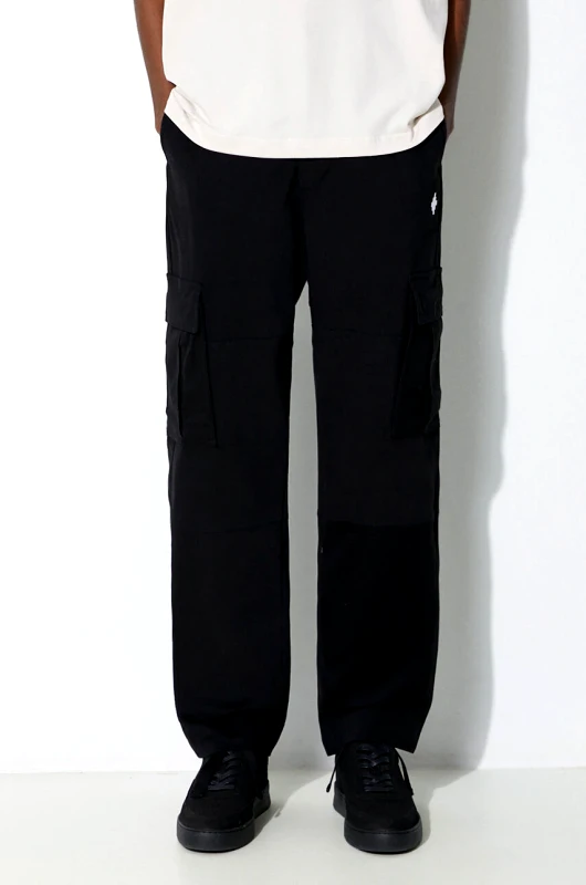Marcelo Burlon Παντελόνι Marcelo Burlon Cross Cotton Cargo χρώμα: μαύρο, CMCF014S24FAB0011001