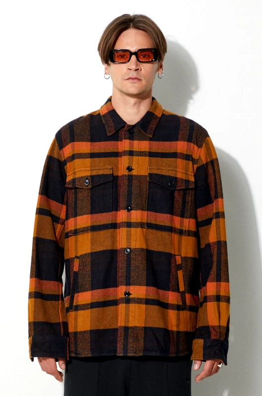 Norse Projects Βαμβακερό πουκάμισο Norse Projects Julian Organic Heavy Twill ανδρικό, χρώμα: κίτρινο, N40-0629-7004 F3N40-0629-7004