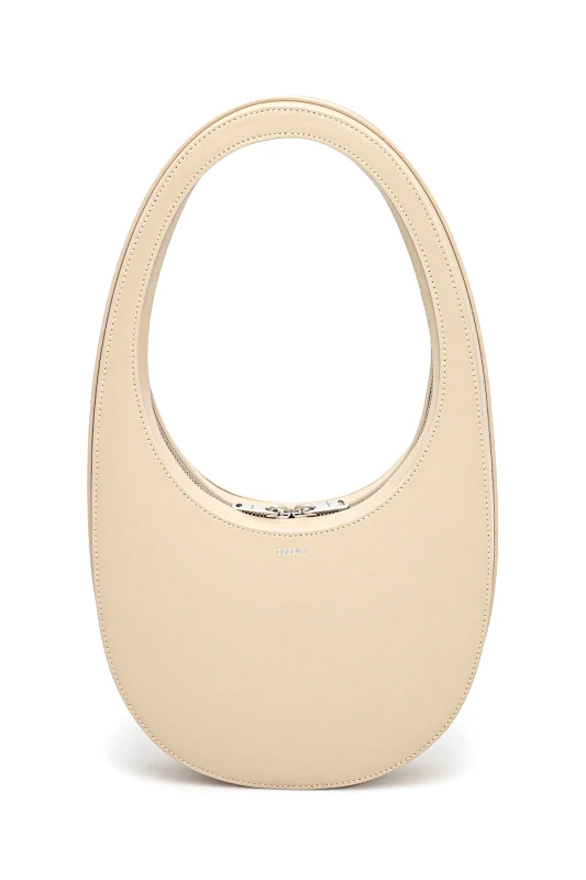 coperni Δερμάτινη τσάντα Coperni Swipe Bag χρώμα: μπεζ, COPBA01405