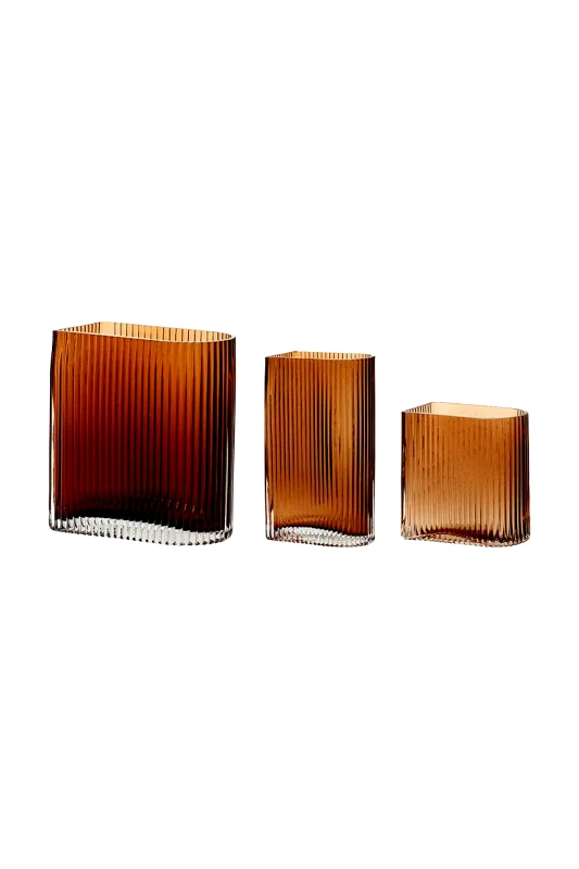 Hübsch Σετ διακοσμητικά βάζα Hübsch Amber 13/18/20 cm 3-pack