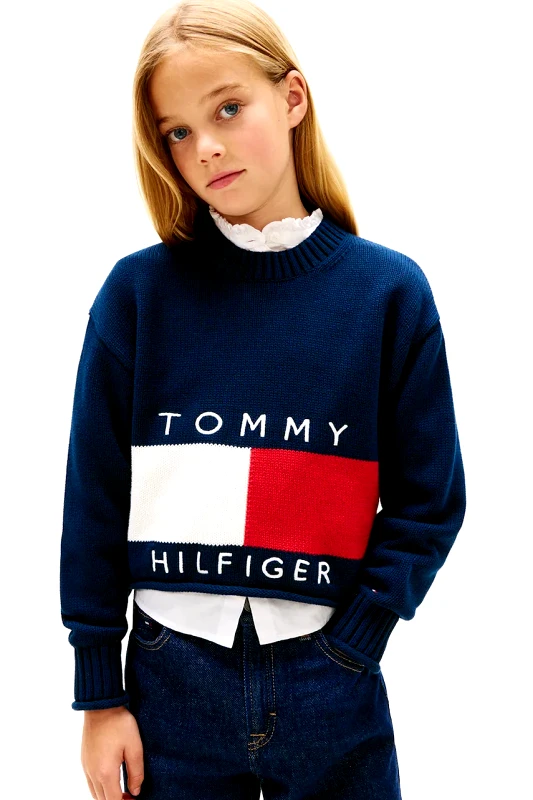 Tommy Hilfiger Παιδικό βαμβακερό πουλόβερ Tommy Hilfiger