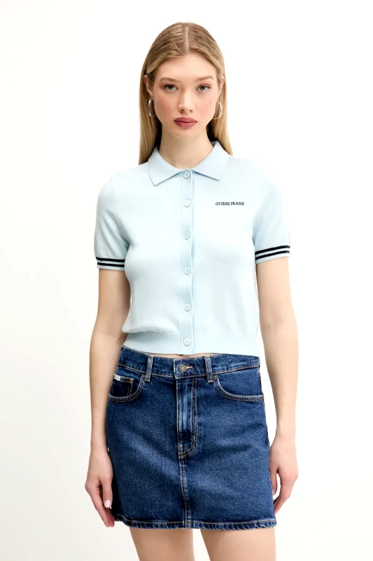 Guess Jeans Μπλουζάκι πόλο με μείγμα μαλλί Guess Jeans