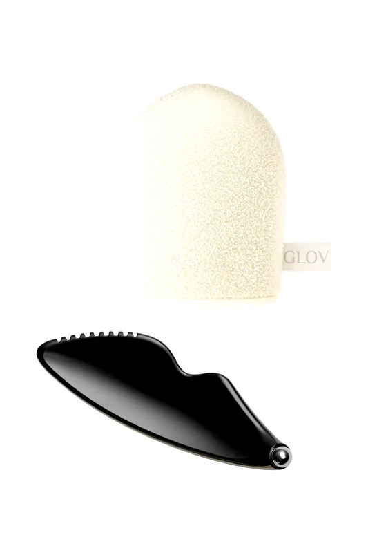 Glov Σετ: gua sha και γάντι για ντεμακιγιάζ GLOV Face Architecture Set