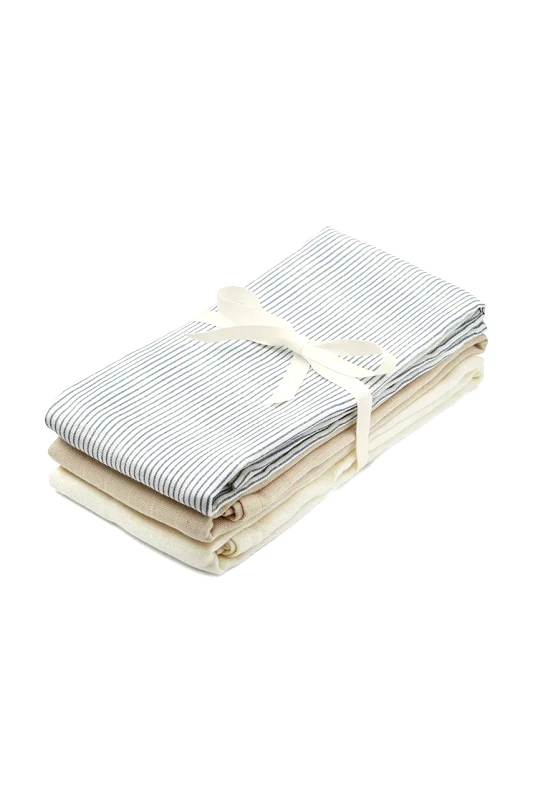 Cam Cam Copenhagen Cam Cam Copenhagen πάνα παιδικά βαμβακερά Classic Stripes Blue, Praline, Creme White 3-pack