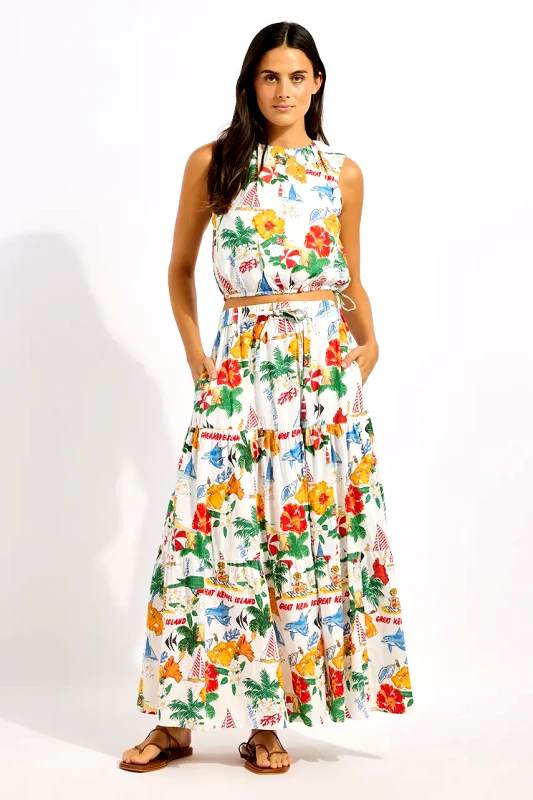 Seafolly Seafolly κλος φούστα με λινό Tiered