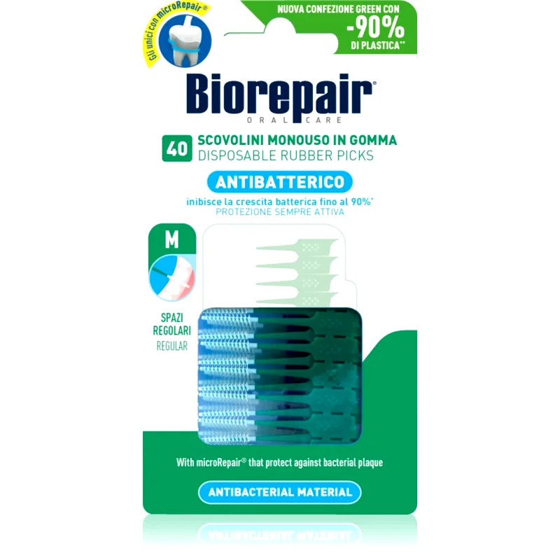 Biorepair Biorepair Rubber Picks Regular οδοντικές οδοντογλυφίδες Green - Regular 40 τμχ
