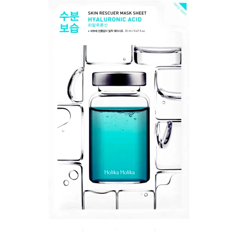 Holika Holika Holika Holika Skin Rescuer Hyaluronic Acid υφασμάτινη μάσκα ενυδάτωσης με υαλουρονικό οξύ 20 ml