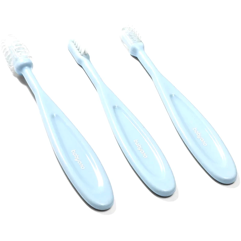 BabyOno BabyOno Toothbrush οδοντόβουρτσα για παιδιά Blue 3 τμχ