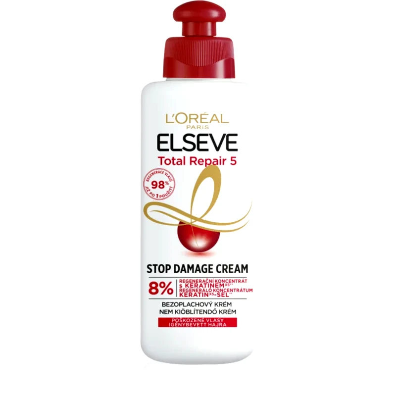 L’Oréal Paris L’Oréal Paris Total Repair 5 Stop Damage Cream φροντίδα χωρίς ξέβγαλμα με κερατίνη 200 ml