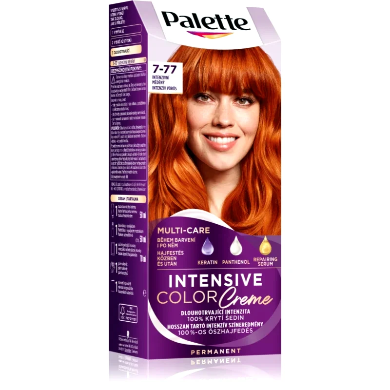 Schwarzkopf Schwarzkopf Palette Intensive Color Creme μόνιμη βαφή μαλλιών απόχρωση 7-77 Intensive Copper 1 τμχ