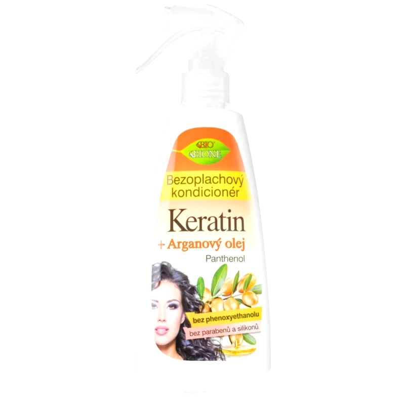 Bione Cosmetics Bione Cosmetics Keratin + Argan κοντίσιονερ χωρίς ξέβγαλμα σε σπρέι 260 μλ