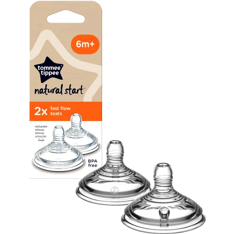Tommee Tippee Tommee Tippee Natural Start Anti-Colic Teat θηλή μπιμπερό Fast Flow 6 m+ 2 τμχ