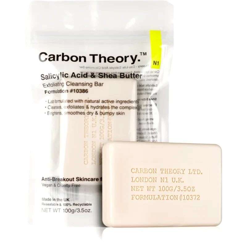 Carbon Theory Carbon Theory Salicylic Acid & Shea Butter απαλό καθαριστικό σαπούνι με αποτέλεσμα απολέπισης 100 γρ