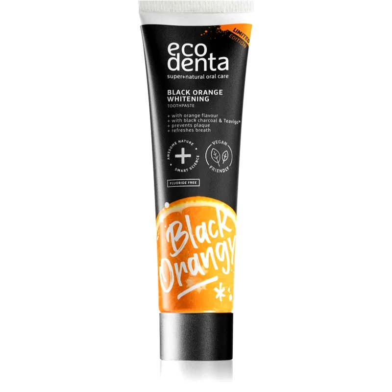 Ecodenta Ecodenta Expert Black Orange Whitening μαύρη λευκαντική οδοντόκρεμα χωρίς φθόριο γεύση Orange 100 ml
