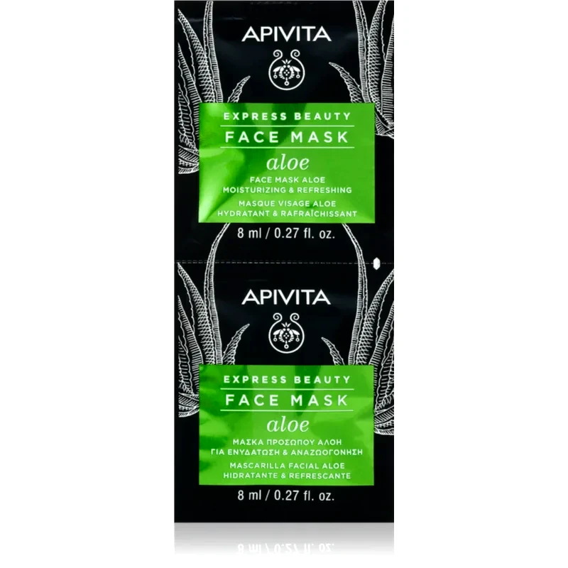 Apivita Apivita Express Beauty Moisturizing Face mask Aloe δροσιστική ενυδατική μάσκα Για το πρόσωπο 2x8 ml
