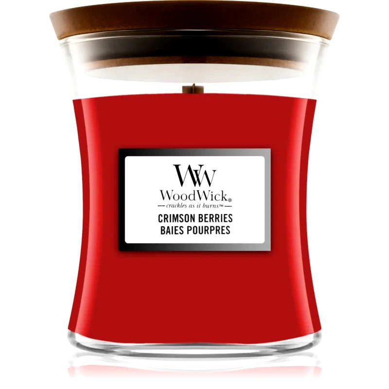 Woodwick Woodwick Crimson Berries αρωματικό κερί με ξύλινο φιτίλι 85 γρ