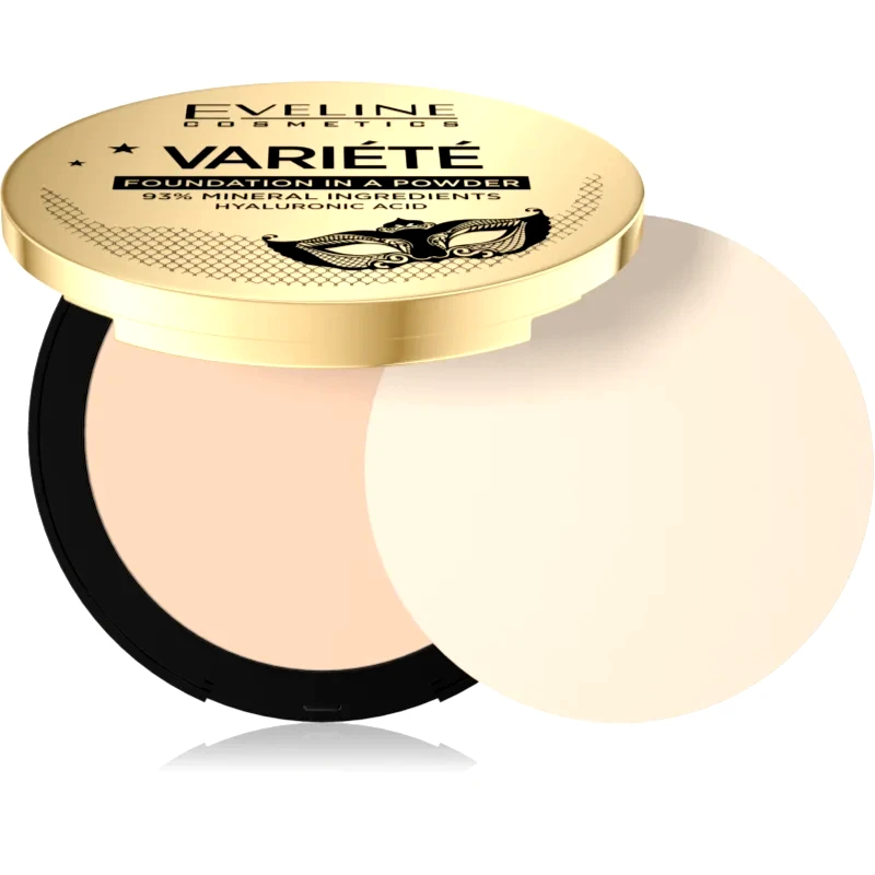 Eveline Cosmetics Eveline Cosmetics Variété μεταλλική συμπαγής πούδρα με εφαρμοστή απόχρωση 01 Light 8 γρ