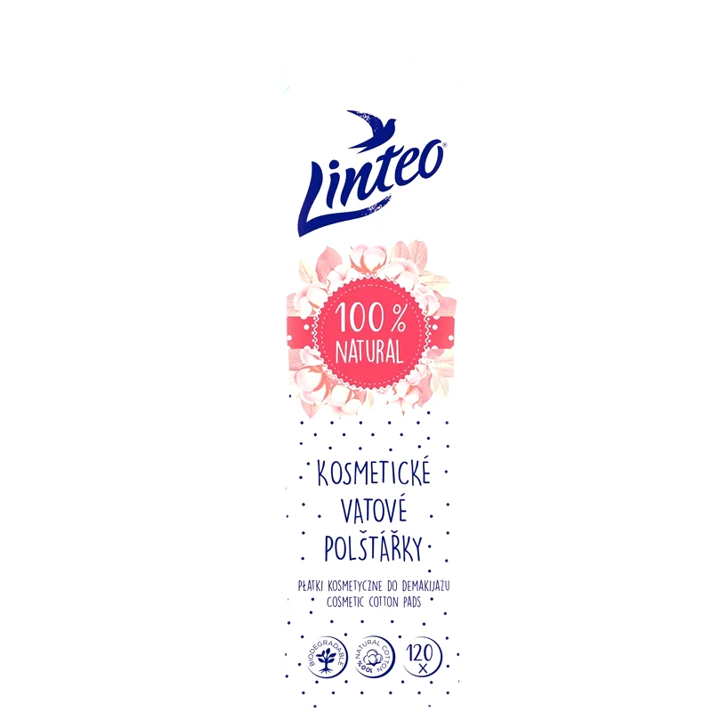 Linteo Linteo Natural Cotton Pads δίσκοι ντεμακιγιάζ 120 τμχ