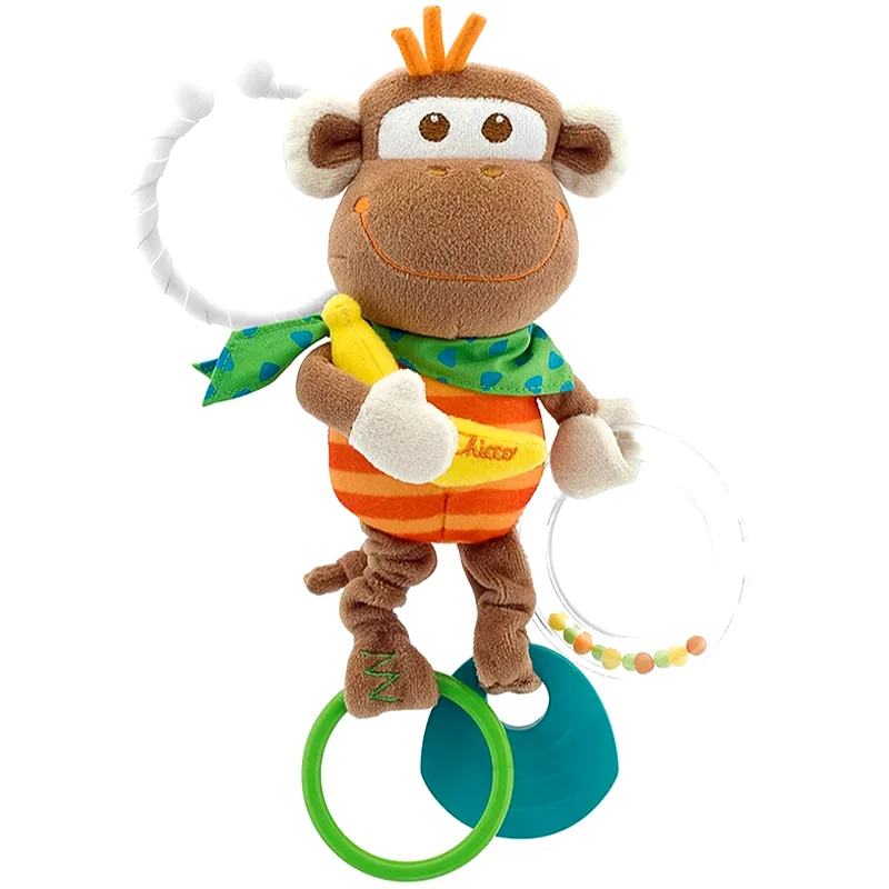 Chicco Chicco Baby Senses Monkey μασητικό με κουδουνίστρα 1 τμχ