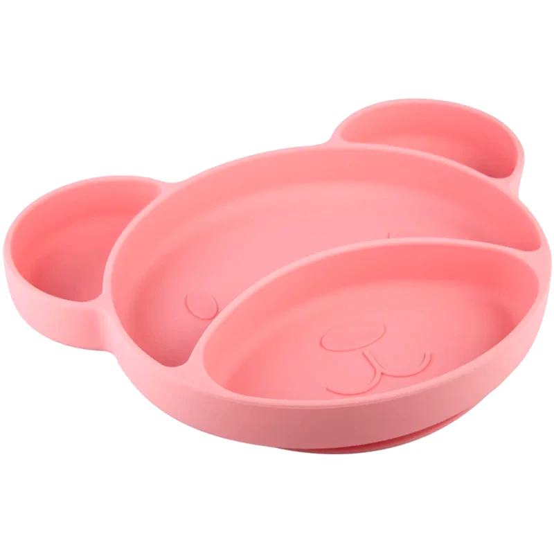 Canpol Babies Canpol babies Suction plate Bear πιάτο με χωρίσματα με βεντούζα Pink 500 ml