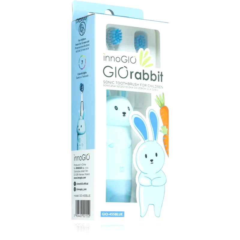 innoGIO innoGIO GIORabbit Sonic Toothbrush ηχητική οδοντόβουρτσα για παιδιά Blue 1 τμχ