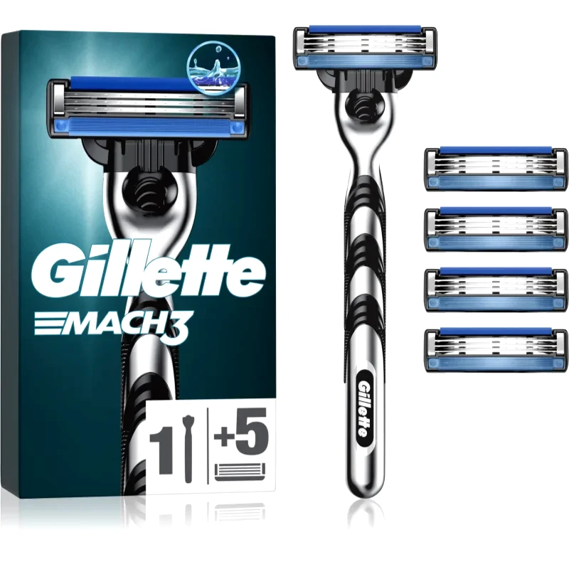 Gillette Gillette Mach3 ξυριστική μηχανή + ανταλλακτικές λεπίδες 5 τμχ