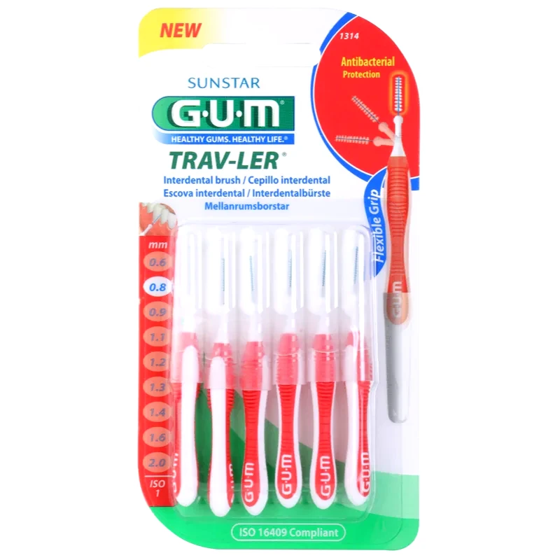 G.U.M G.U.M Trav-Ler Interdental μεσοδόντια βουρτσάκια 0,8 mm 6 τμχ