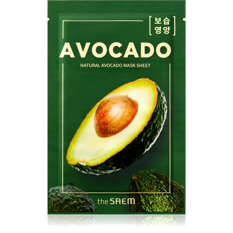 The Saem The Saem Natural Mask Sheet Avocado φύλλο μάσκας με ιδιαίτερα ενυδατική και θρεπτική επίδραση 21 μλ