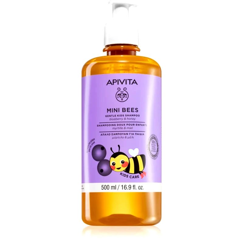 Apivita Apivita Mini Bees Gentle Kids Shampoo Blueberry & Honey σαμπουάν για απαλά μαλλιά για παιδιά 500 ml